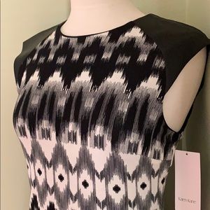 👗NWT Karen Kane Print Dress with leather details